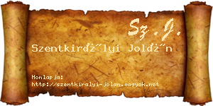 Szentkirályi Jolán névjegykártya