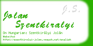 jolan szentkiralyi business card
