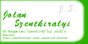 jolan szentkiralyi business card